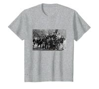 Madness Suggs & Group Baggy Trousers by Virginia Turbett T-Shirt, Youth, Heather Grey, Small