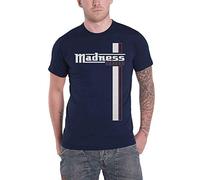 Madness T Shirt Stripes Band Logo Official Mens Navy Blue M