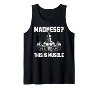 Madness This is Muscle Spartan Gym Motivation Design Tank Top