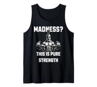 Madness This is Pure Strength Spartan Barbell Weightlifting Tank Top