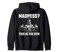 Madness This Is The Gym Warrior Barbell Strength Motivation Zip Hoodie