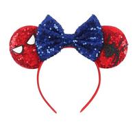 MADO mouse ears headband for women adults kids, princess ears for adult kids women girls boys,Park mini ears headbands for women kids girls (red blue spider)
