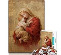Madonna And Child Adult Jigsaw Puzzles 1000,Learning Educational Toys Family Games with Matching Poster And Trivia Sheet 38x26cm