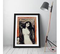 Madonna (ca. 1895-1896) by Edvard Munch Stunning Framed Wall Art Print Picture - A2 - Black Frame