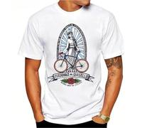 Madonna Del Ghisallo - The Patron Saint of Cycling Print T-Shirt Summer Men Short Sleeve Bicycles Casual Tops H White XL