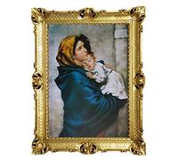Madonna del Riposo Painting by Roberto Ferruzzi Antique Baroque Frame with Picture Wall Picture 70 x 90 cm Art Prints Paintings Religious Pictures Art of Holy Retro Repro for Home Office Practice Café