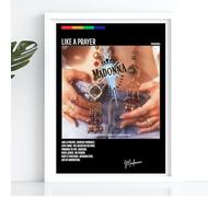 Madonna Like A Prayer Tracklist Tour Concert Album Music A3 Wall Art Print - Unframed Poster Concert Festival Glossy Artwork Unique Home Décor Gift Bedroom Mancave Britpop Black