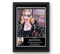 Madonna V1 Signed Autograph Print Poster Black Framed Mounted Wall Art (10x12) Musician Artwork for Home & Office Decor Gift
