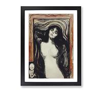 Madonna Vol.1 By Edvard Munch Classic Painting Framed Print | A4 Black Framed Wall Art | Ready to Hang | Classic Historical Picture | Living Room Bedroom Lounge Office