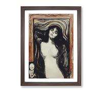 Madonna Vol.1 By Edvard Munch Classic Painting Framed Print | A4 Walnut Framed Wall Art | Ready to Hang | Classic Historical Picture | Living Room Bedroom Lounge Office