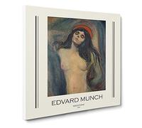 Madonna Vol.2 By Edvard Munch Canvas Print | Gallery Wrapped 30mm Frame Wall Art | 14x14 inches | Ready to Hang | Classic Religious Picture | Living Room Bedroom Lounge Office