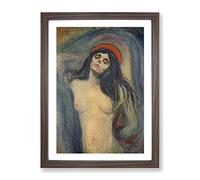 Madonna Vol.2 By Edvard Munch Classic Painting Framed Print | A2 Walnut Framed Wall Art | Ready to Hang | Classic Historical Picture | Living Room Bedroom Lounge Office