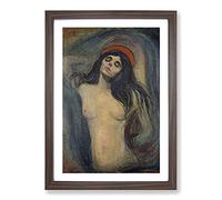 Madonna Vol.2 by Edvard Munch Framed Print | A2 Walnut Framed Wall Art | Ready to Hang | Modern Nature Picture | Living Room Bedroom Lounge Office