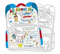 MADOO CITRUS 24 Pack All About Me Posters For Elementary School - Star Student Poster for Students Teachers Kindergarten Classroom School Supplies