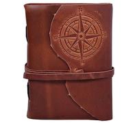 Madosh, Genuine Leather Bound Writing Journal Handmade Compass Diary Brown Sketchers Writing Plain Notebook