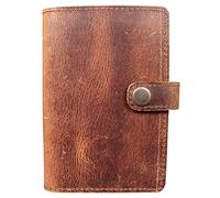 Madosh Genuine Leather Brown Cards Case Wallet Passport Holder Document Organiser for Travel, Brown, S, Modern, Brown, S, Modern