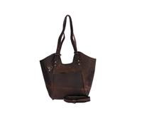 Madosh, Genuine Leather Bucket-Shaped Crossbody Purse Everyday Shoulder Tote Women’s Brown Handbag