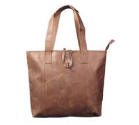 Madosh Genuine Leather Small Tote Bag for Women Top Handle Shoulder Handbag with Zipper Office Work Purse