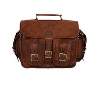 Madosh Mens Camera Shoulder Bag Genuine Leather DSLR Lens Crossbody Photographers Case Vintage Brown Briefcase, Brown, M, Vintage,Crossbody