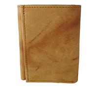 Madosh, Men's Genuine Leather Trifold Wallet Card Holder Slim Daily Handmade Yellow Purse Men Stylish Leather Wallet