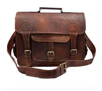 Madosh, Photographers Choice Genuine Leather Photography Camera Lens Bag Men's Laptop Briefcase bag, Brown, M, Briefcases