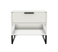 Madrid 1 Drawer 1 Open Bedside In White Matt (Ready Assembled)