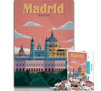 Madrid 1000 Piece Jigsaw Puzzles for Adults & Teens,Family Game Stress Reliever Difficult Challenge Secret Santa Gifts 50x75cm