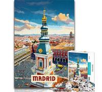 Madrid 1000 Pieces Jigsaw Puzzle For Adults Teens,Challenging Game Toys Every Piece Is Unique - Challenging Family Fun Game 38x26cm