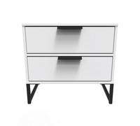 Madrid 2 Drawer Bedside Cab(Ready Assembled) Ready Assembled 2 U White One Size