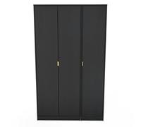 Ready Assembled 2 U Madrid 3 Door Robe (Ready Assembled) in Black Ready Assembled 2 U Black
