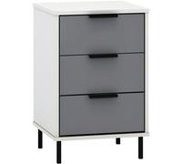 Madrid 3 Drawer Bedside in Grey and White Gloss Finish