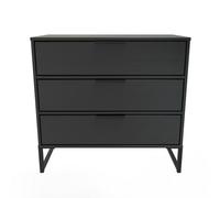 Ready Assembled 2 U Madrid 3 Drawer Chest (Ready Assembled) in Black Ready Assembled 2 U Black