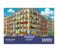 Madrid Apartment Building Moving Day Wooden Jigsaw Puzzle Waterproof 1000 Piece Puzzles for Adults Impossible Home Decoration