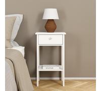 Madrid Bedside Table - 1 Drawer - White