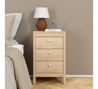 Madrid Bedside Table - 3 Drawer - Jackson Hickory Oak