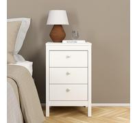 Madrid Bedside Table - 3 Drawer - White