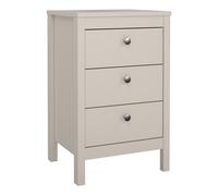 Madrid Bedside Table 3 Drawers in Cashmere
