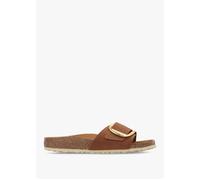 Madrid Big Buckle Cognac Waxy Leather Mules - Tan Leather / 38