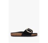 Madrid Big Buckle High Shine Black Leather Mules - Black Patent / 37