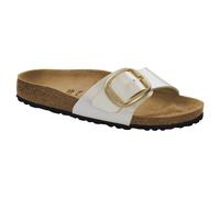 Madrid Big Buckle Single Strap Mules Pearly White