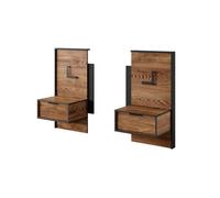 madrid chestnut oak wooden bedside cabinet with 2 doors in pair