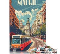 Madrid City Vibes Puzzle 1000 Piece Adult Jigsaw Puzzle Puzzle Adult Jigsaw Puzzle Home Educational Games DIY Toys 38x26cm/1000pcs
