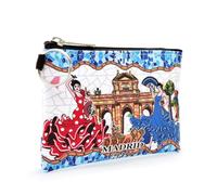 Madrid Coin Purse | Puerta de Alcalá, Cibeles, Spanish Flamenco | Wallet with Zipper and Key Ring (12.5 x 8.5 cm), Modelo 3, One size