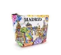 Madrid Coin Purse | Puerta de Alcalá, Cibeles, Spanish Flamenco | Wallet with Zipper and Key Ring (12.5 x 8.5 cm), Modelo 2, One size