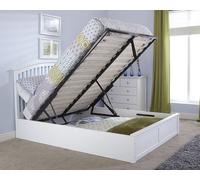 GFW Madrid Wooden Ottoman Storage Bed in White | Size: Double GFW White Double