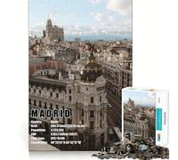 Madrid Encyclopedia 1000 Pieces Jigsaw Puzzles for Adults Focus Train Fade Resist Home Enjoyable Santa Present (50x75cm)