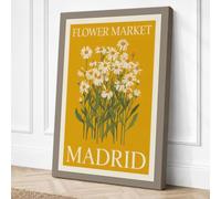 Madrid Flower Market Vintage Canvas Wall Art Print 30x20 Inch