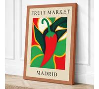 Madrid Fruit Market Retro Canvas Wall Art Print 24x16 Inch