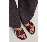 Madrid Hammered Big Buckle Birkenstocks at Free People in Zinfandel Leather, Size: EU 39 - female