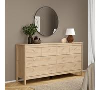 Madrid Jackson Hickory Oak 4+4 Drawer Double Dresser